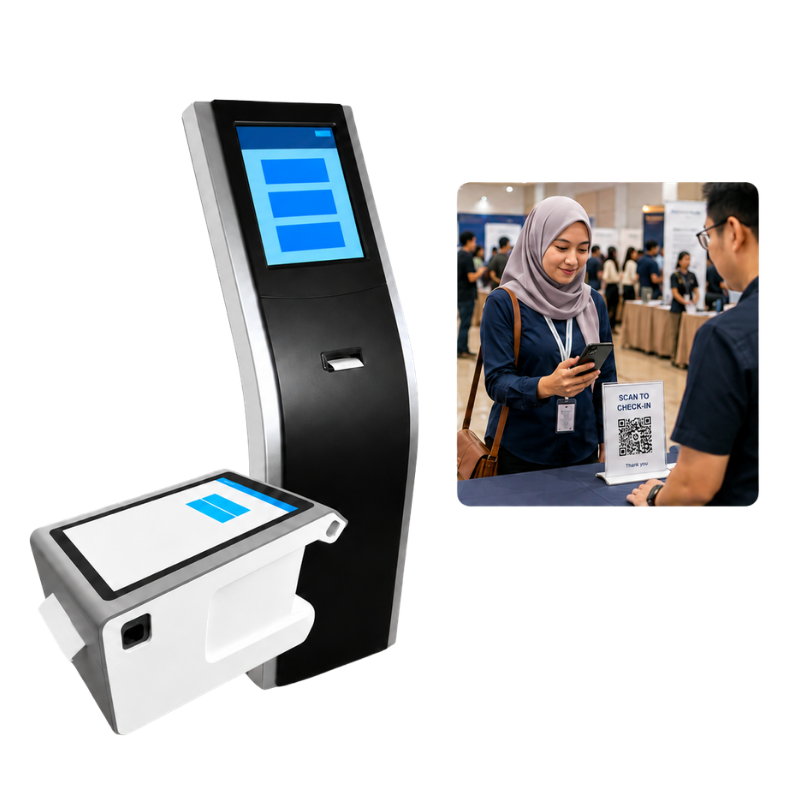 Queue ticket kiosk and QTP-150 counter-top ticket printer